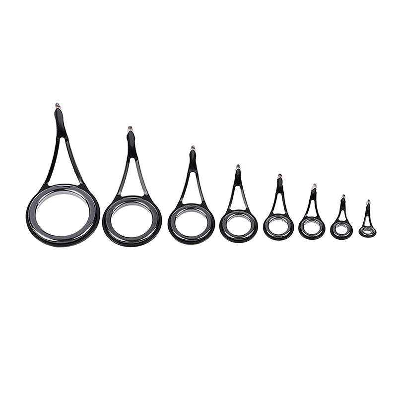 8Pcs Angelrute Guide Keramik Ringe High Carbon Stahl Oval Top 6-30mm Pole Reparatur Kit ersatz Set Angeln Getriebe Zubehör