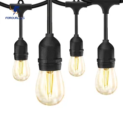 10m Hanging LED Festoon Outdoor Garden String Lights Commercial Grade IP65 Waterproof Dimmable S14 Fairy Lights Yard Decorate