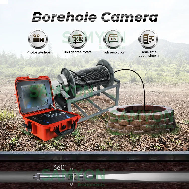 High Resolution 360 View 100m~1000m Deep Water Proof Well Borehole Inspecation Camera For Sale