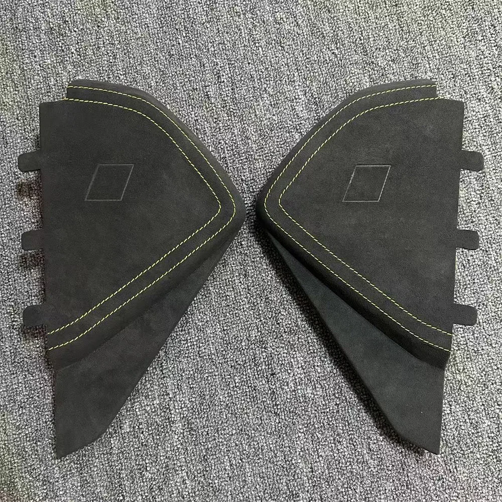 Para Audi A4 Q5 Alcantara costura roja cubierta de tablero de costura amarilla logotipo RS/S