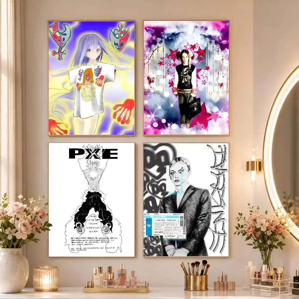 FOR Bladee Drain Gang   Anime Posters Sticky Whitepaper Sticker DIY Room Bar Cafe Kawaii Room Decor