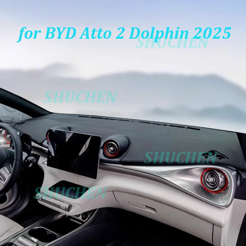 

Автомобильный светозащитный коврик для BYD Atto 2 Dolphin 2025, приборная панель, солнцезащитный козырек, кожаный чехол из микрофибры, ковер, аксессуары для интерьера