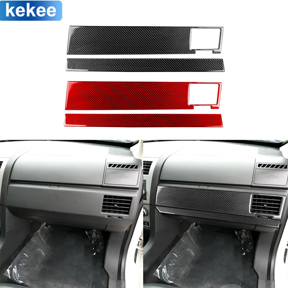 

For Dodge Avenger 2008 2009 2010 Dashboard Glove Box Trim Panel Set Cover Real Carbon Fiber Stickers Car Interior Accessories