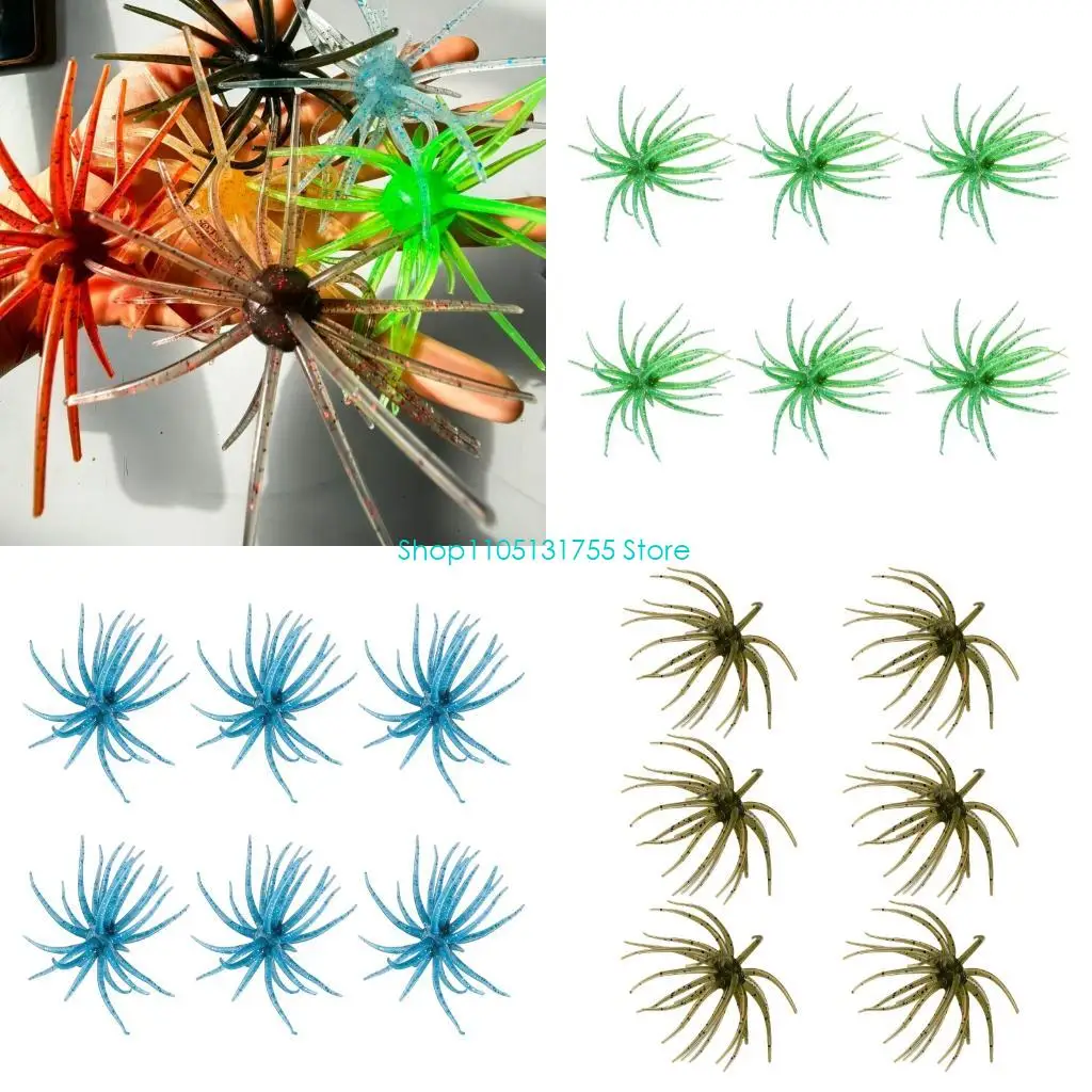 

K0EF 6Pcs Fishing Sea Urchin Lures Floating Fishing Baits Elastic Floating Swimbait