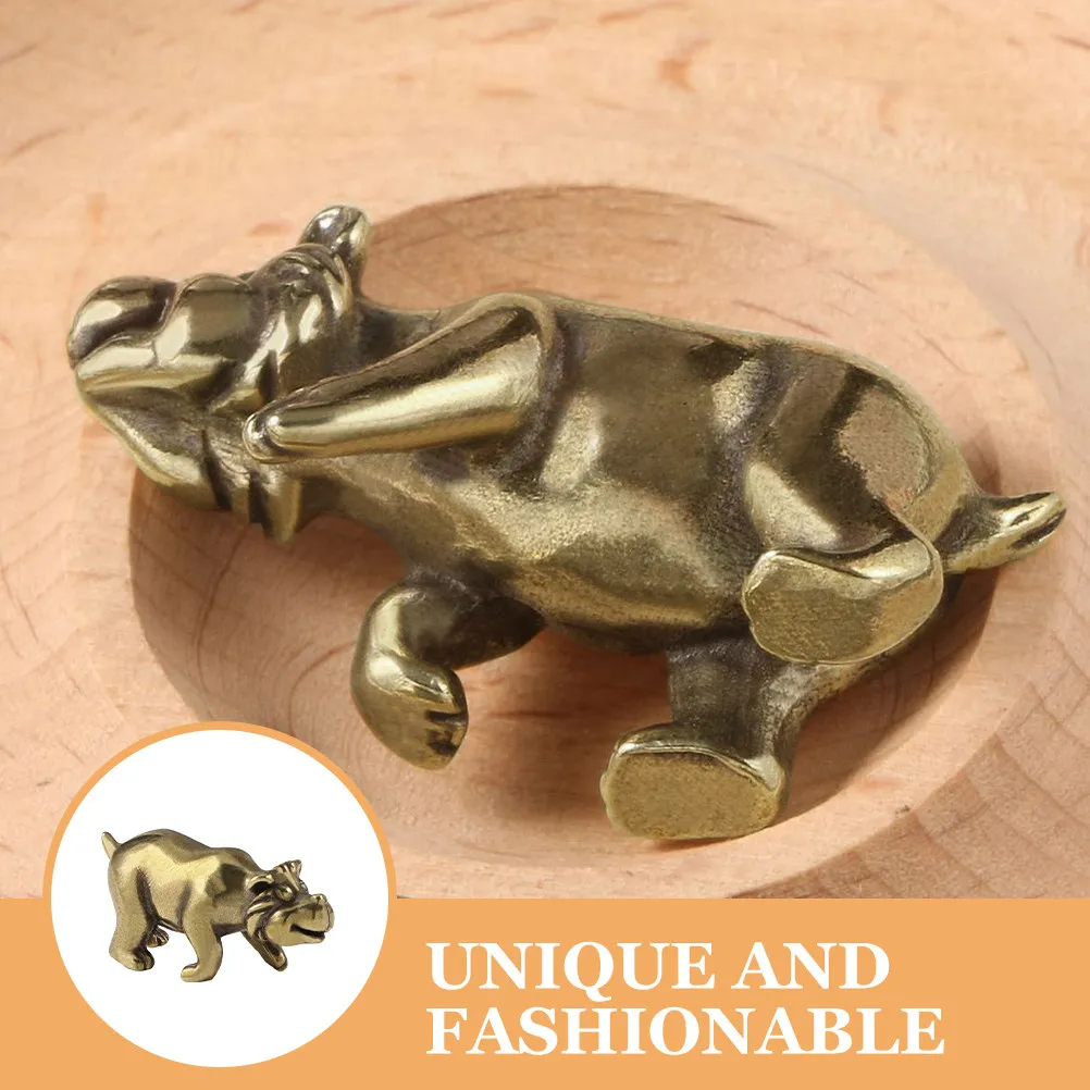Mini Bear Micro Landscape Brass Decoration for Home Office Garden Desktop Tiny Statue Ornament Tiny Bear Craft