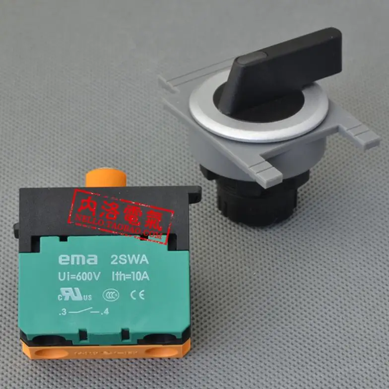 [ SA ]EMA 30mm illuminated selector switch E3S1/2L *. I 2 files from the Reset / self-locking DC6V/12V/24V/AC110V/220V--10PCS