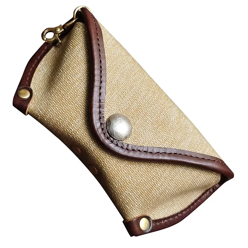 Pepper salt glasses case, handmade anti-pressure top layer leather sunglasses storage case