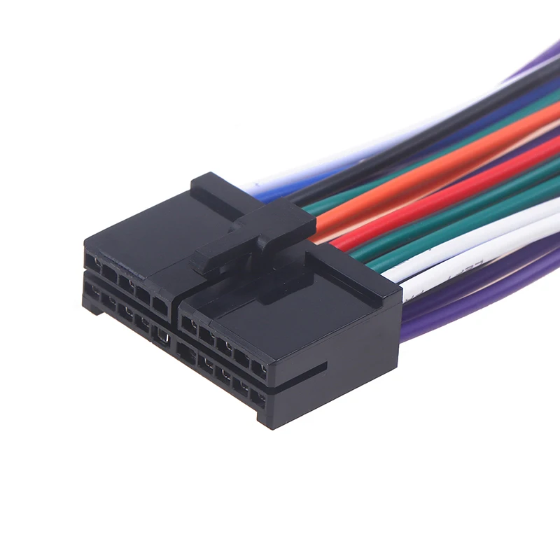 1 unidad de arnés de cableado para radio de coche, adaptador de cableado de audio de 20 pines, cable conector de DVD, cable de alimentación con conector en T, accesorios para coches modificados