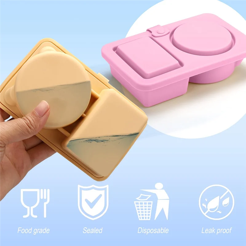 THIVN-Small Mini Food Snack Boxs Container 2/Tow/Double Compartment Suitable For Kitchen Food/Seasoning Storage