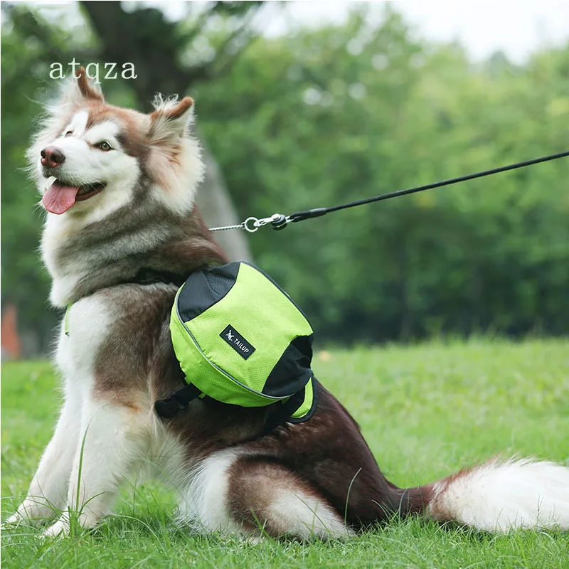 Oxford Fabric Outdoor Dog Backpack Double snack bag, dog training bag Waterproof Reflective Saddle Bag Medium Large Dog Tactical