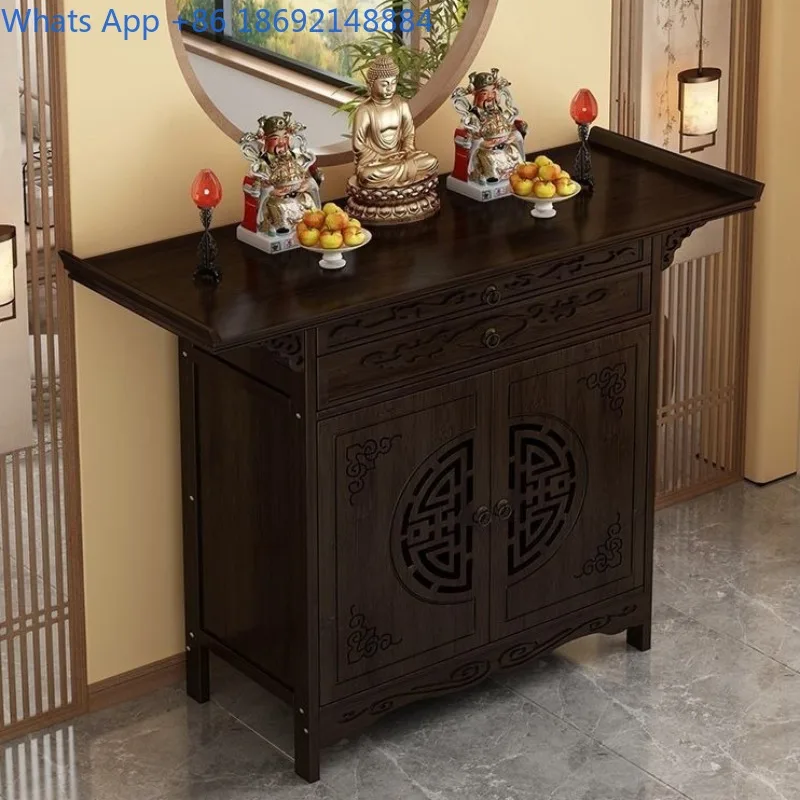 Home Altar Buddha Table New Chinese Style Standing Cabinet God of Wealth Worship Table Guanyin Offering Table