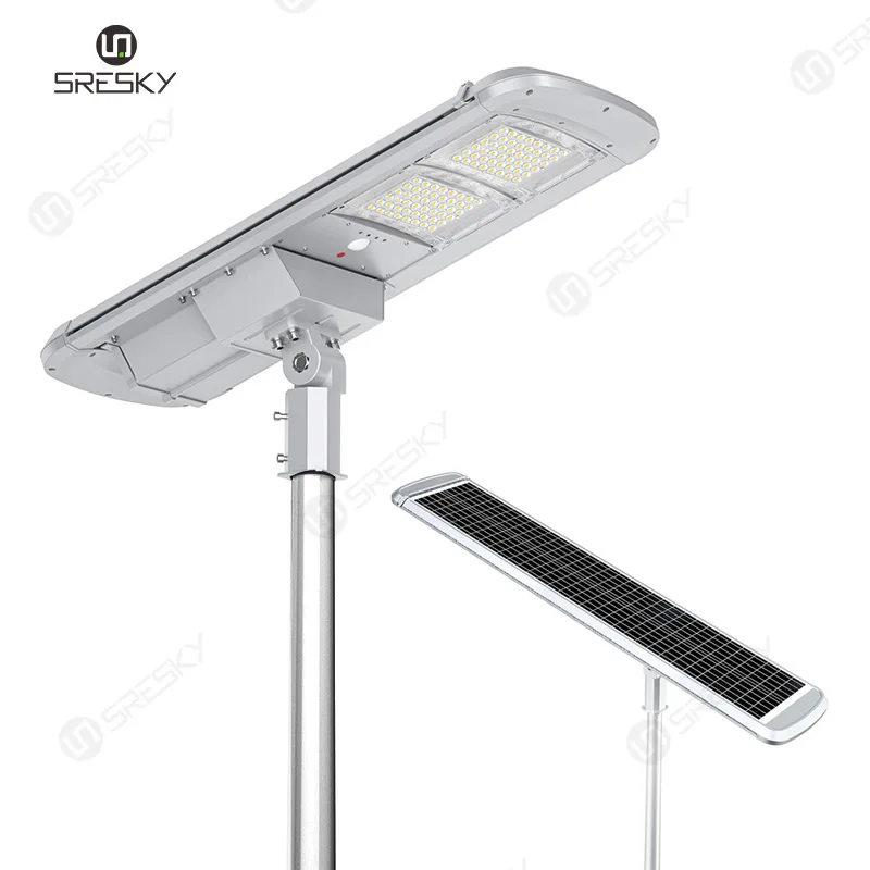 SRESKY New Design THERMOS 2 Series LED All in one solar street light 40W-120W With dust sweeping and snow cleaning Function