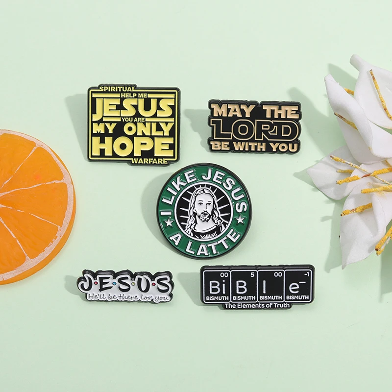 May The Lord Be With You Enamel Pin Christian Religious Beliefs Jesus will Be There Lov You Brooch Lapel Badge Jewelry Gifts