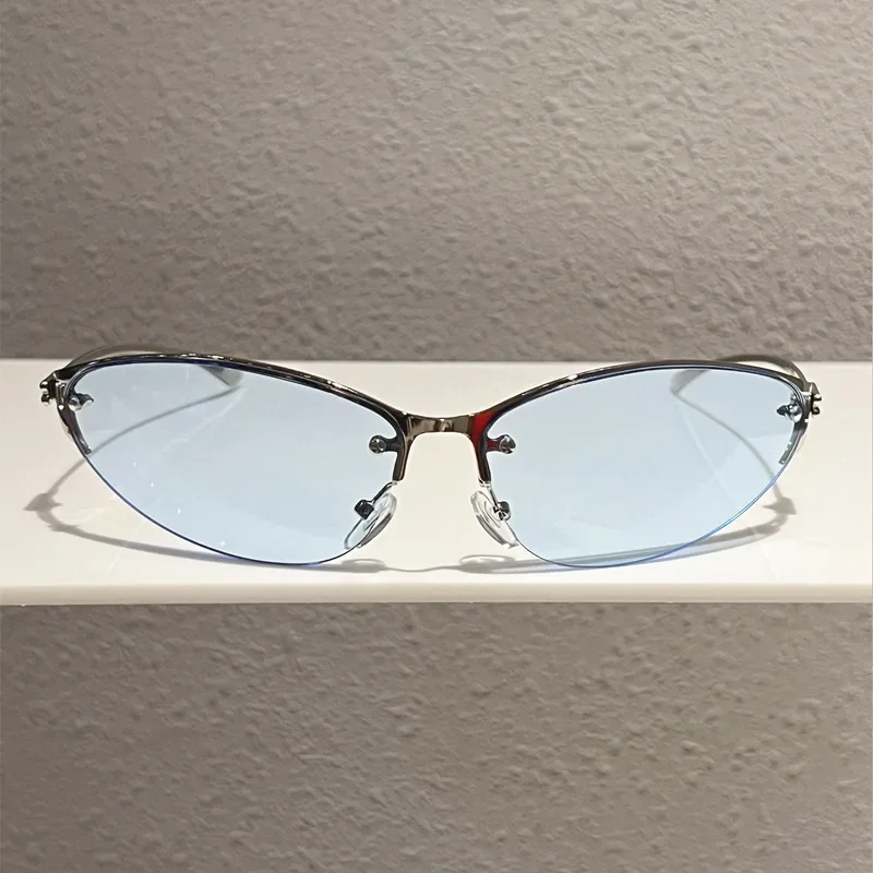 Neue Y2K Girl Technologie Mode Sonnenbrille Metall Cat-Eye Sonnenbrille für Frauen Trendige Marken-Brille für Männer Outdoor-Reise-Brillen – Detail 13