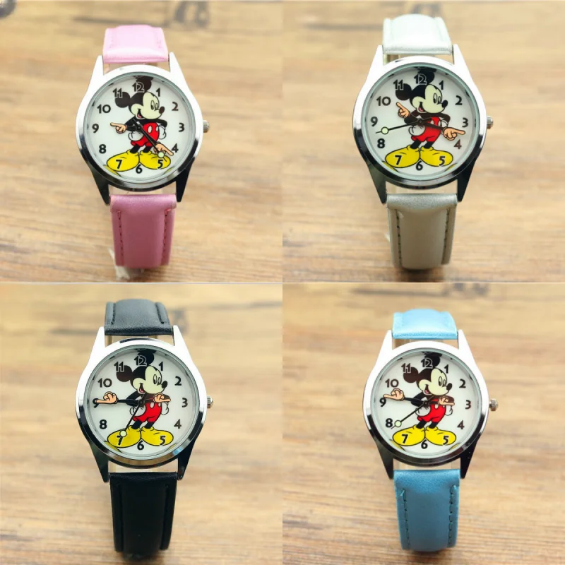 Disney Mickey Mouse Teen Adult Watches Vintage Articulating Hands Analog Quartz Watch for Women Men Teenager Fashion Wristwatch