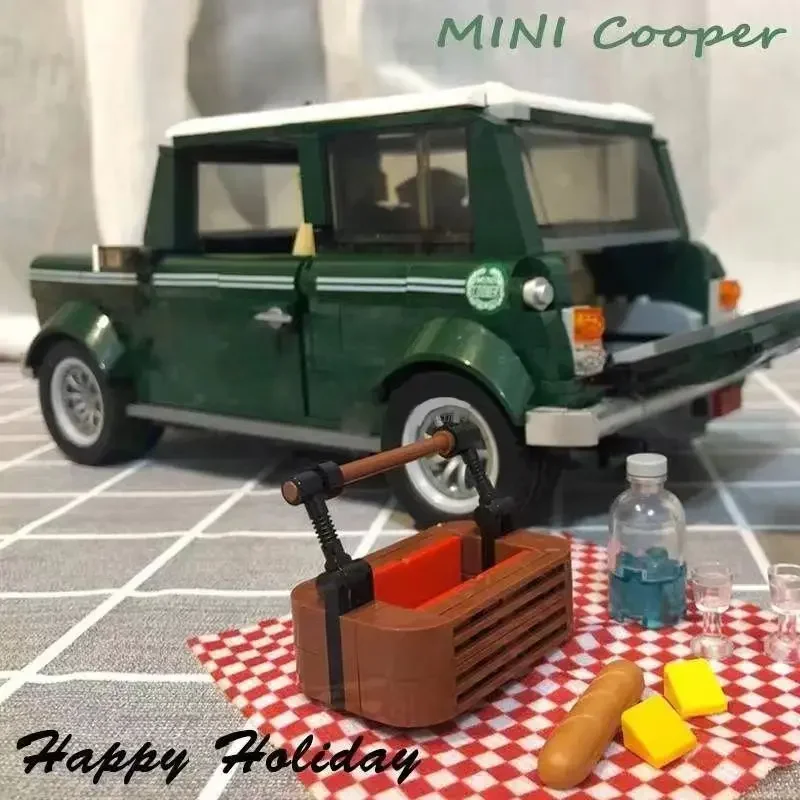 Mini Cooper Building Blocks Model Set para crianças, técnico Retro Vintage Car, brinquedos de tijolos, presente de Natal, compatível 10242, MK VII