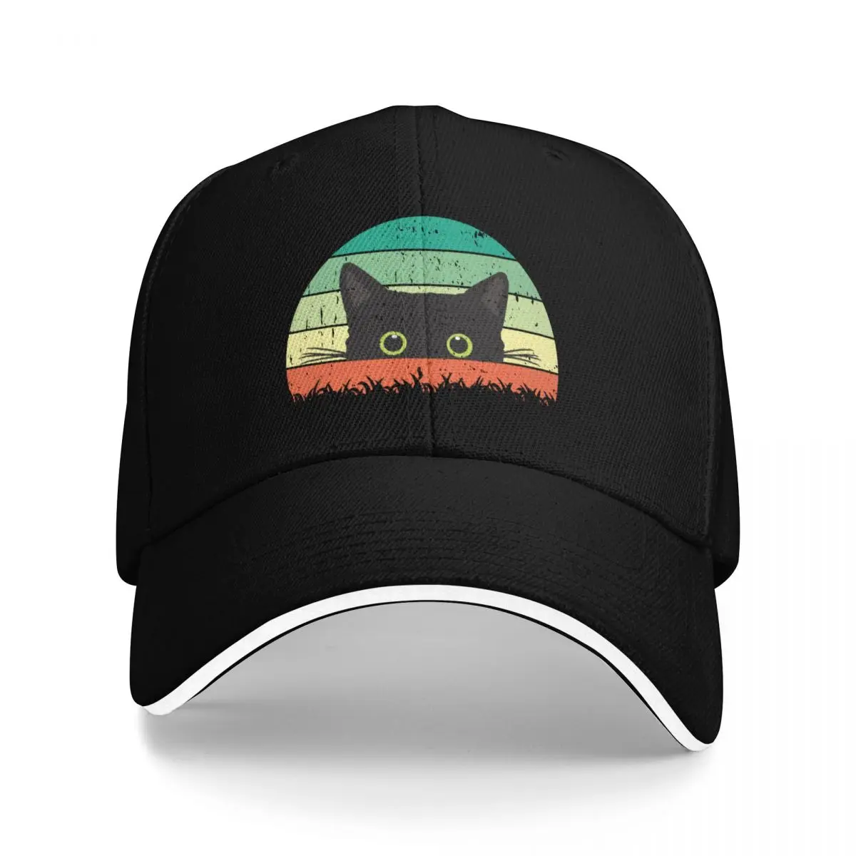

Black Cat Peeking Baseball Cap Luxury Brand Rugby tea Hat Luxury Cap Women Hats Men's