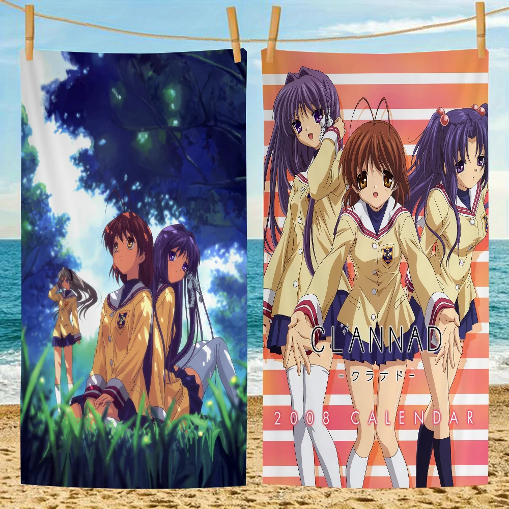 C-CLANNAD Microfiber Beach Towel Absorbent Quick Dry Soft Yoga Swimming Resort Mountain Climbing Towel