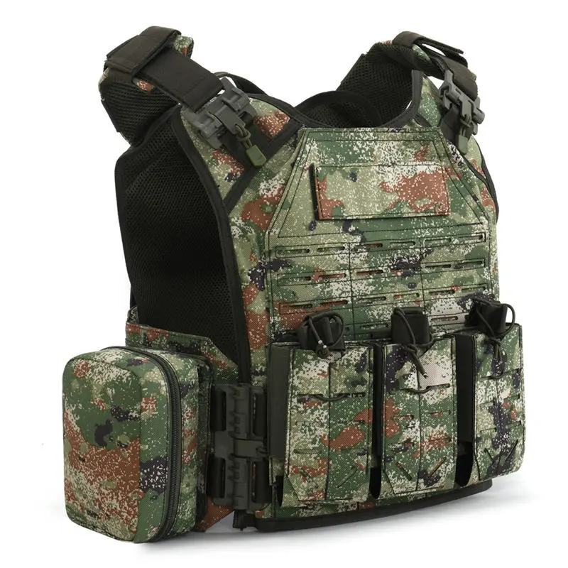 New Model Multifunctional Nylon Camouflage Tactical Vest Portable Individual Protection Training Vest With Laser-Cut Features