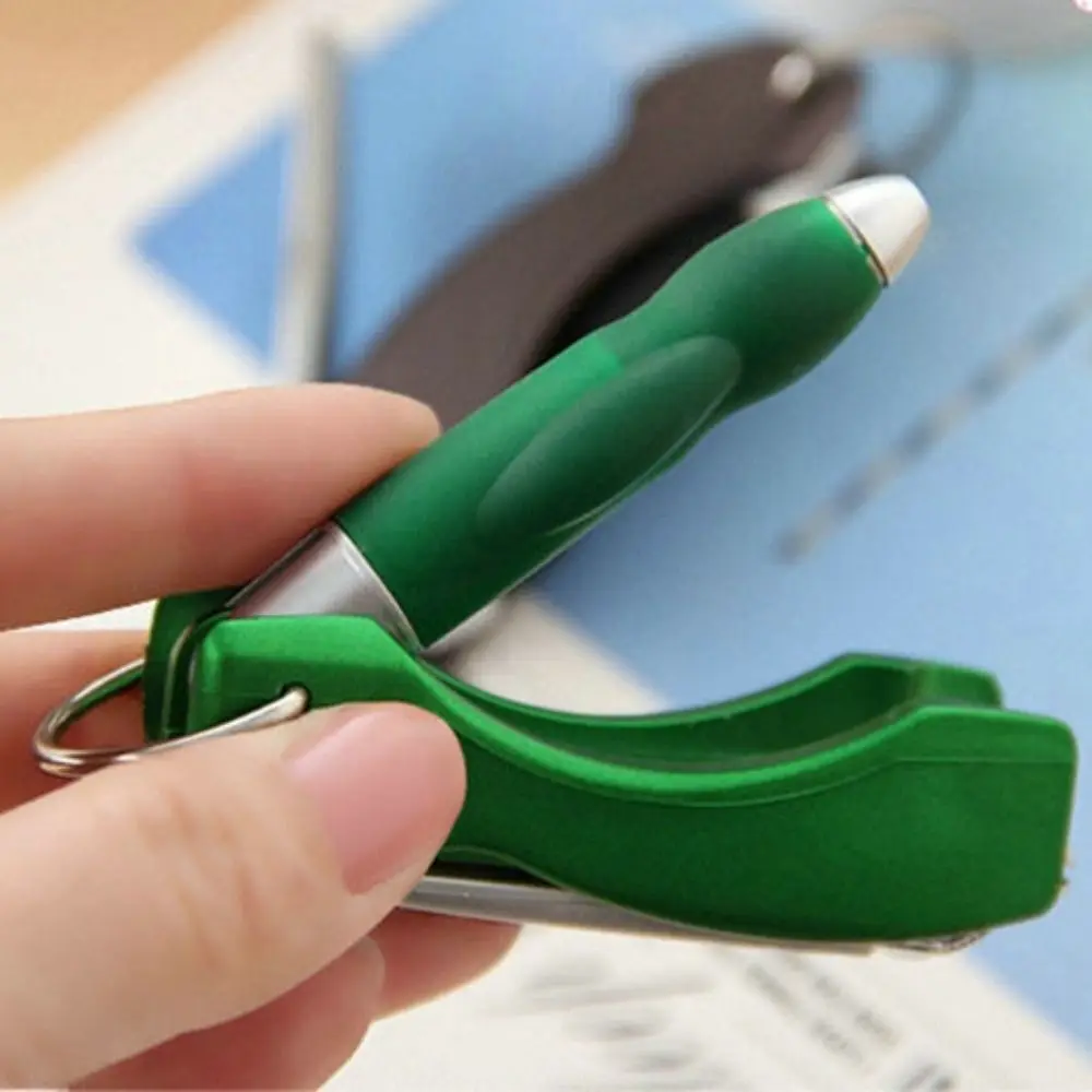 Multifunctional Nail Clipper Ballpoint Pen 0.7 Blue Refill Keychain Pen Portable Foldable ABS Ballpoint Pen Creative Stationery