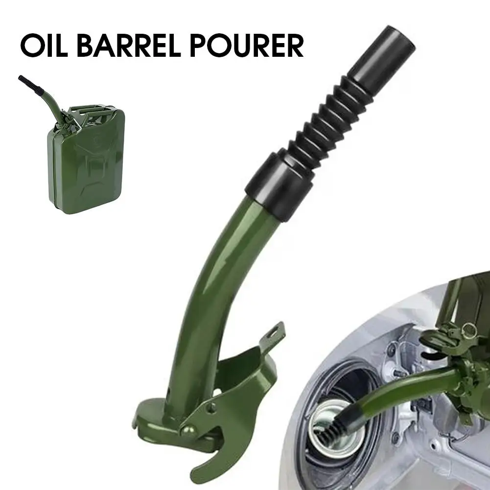 Bico de enchimento de combustível flexível para latas de 5/10/20L, bico derramado de borracha de metal com junta de vedação, derramador de barril de óleo
