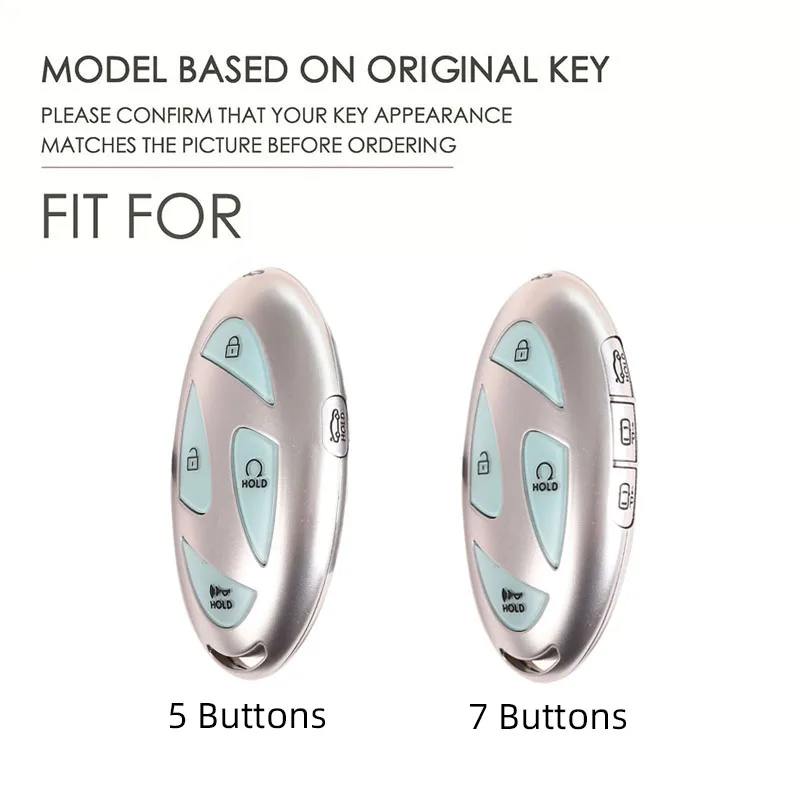 Genuine Leather Key Cover for Hyundai Smart Key 5/7 Buttons Handmade Car Key Fob Case Vintage Protective Holder with Metal Ring view 2
