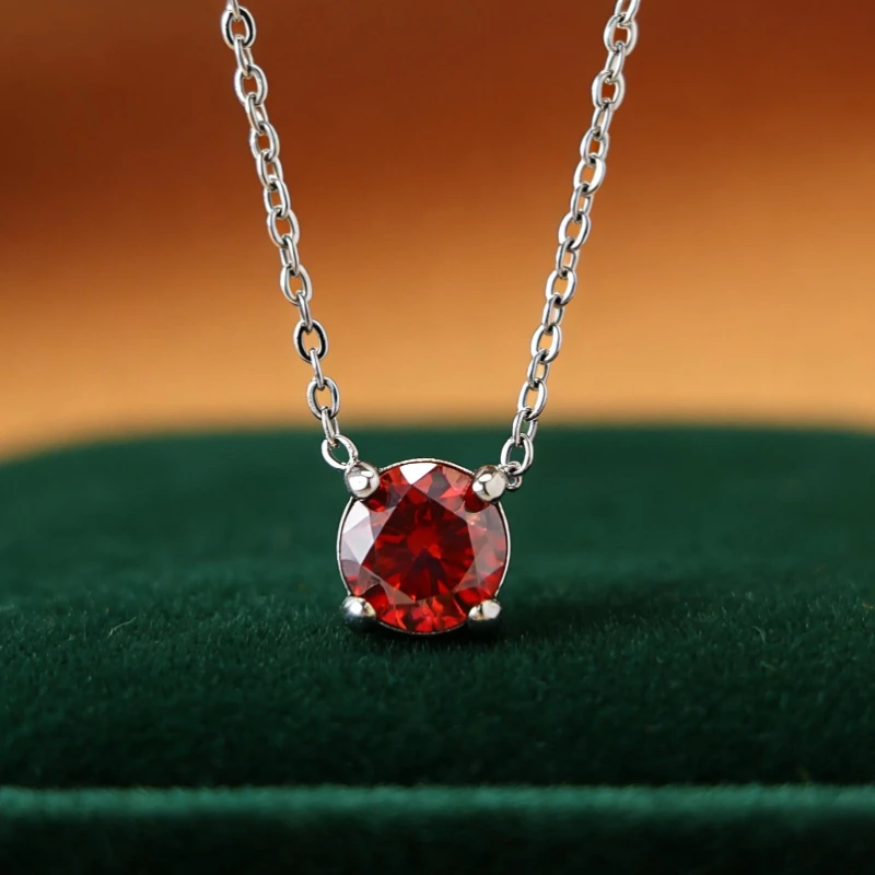 

1Pc 1 Carat Synthetic Moissanite Pendant Necklace, Elegant And Sophisticated Jewelry Gift For Your Love All Season Fit.