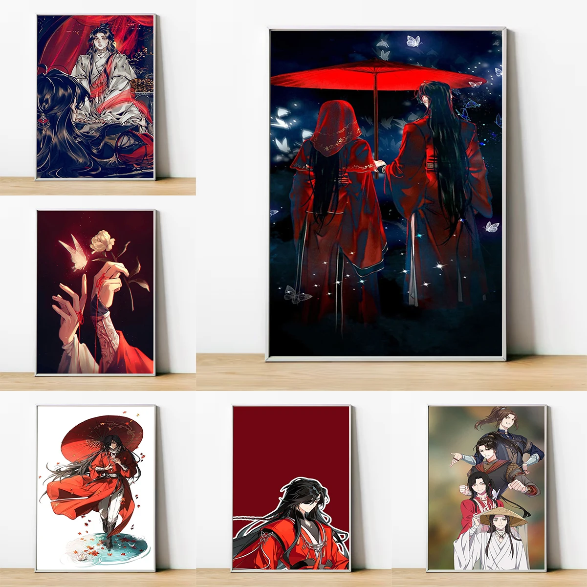 

1PC Heaven Officials Blessing Poster Canvas Wall Art Mural Decor for Room Decorations Anime Figures Vintage Interior Paintings