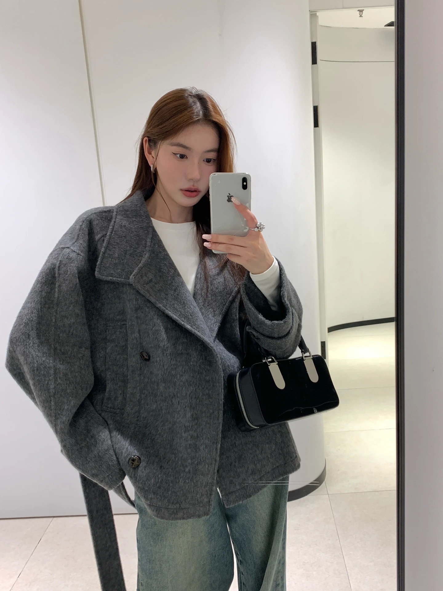 

Шерстяное пальто ey, женская свободная верхняя одежда, осенне-зимняя новинка, длинное пальто из овчины, на одной пуговице, однотонная мода для поездок на работу