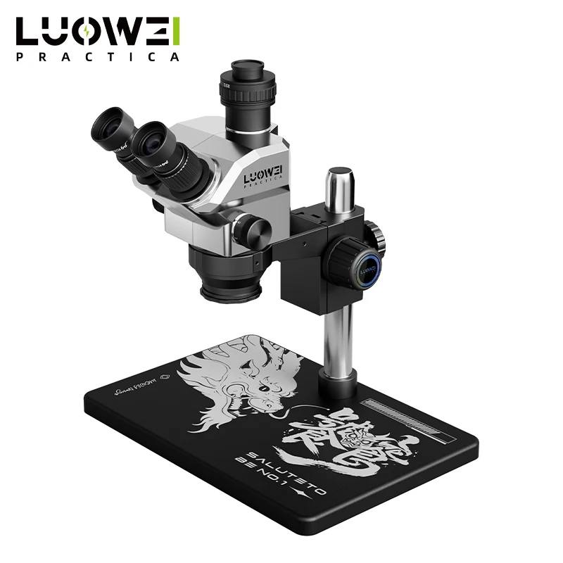 LUOWEI TR03-B3TV Trinocular Stereo Microscope 7-68X Microscope HD