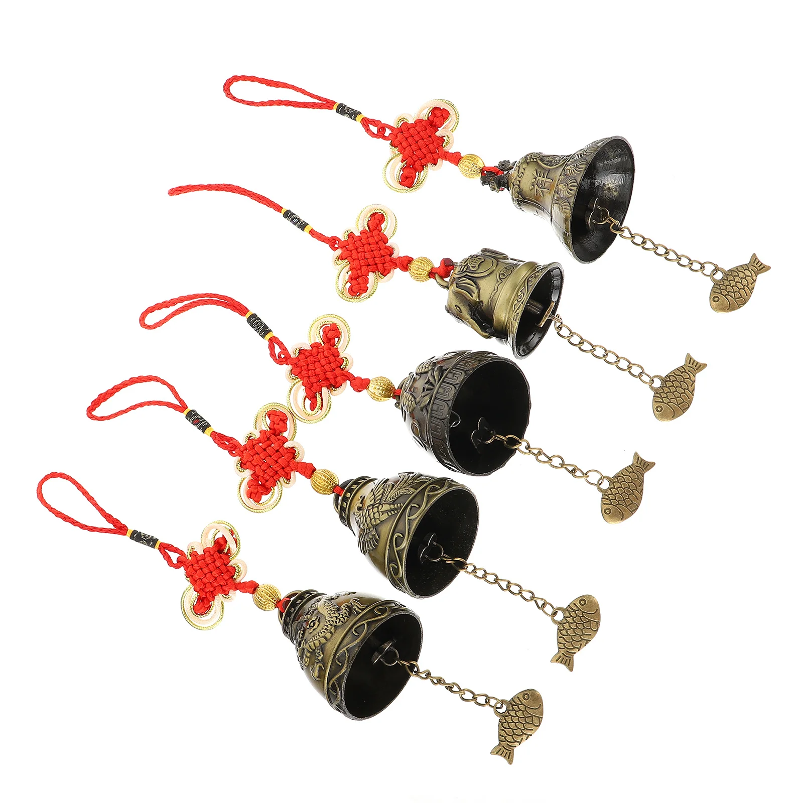 

5Pcs Fengshui Metal Wind Bell Chinese Traditional Vintage Wind Chimes Hanging Garden Balcony Decor Home Decor Accessory