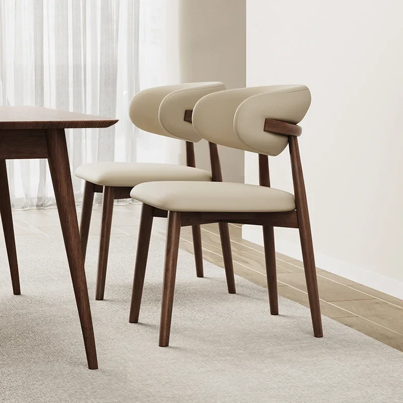 High-back Chair Garden Cafe Designer Nordic Wooden Chairs Outdoor Relaxing Dresser Mid-century Kitchen Muebles Home Dining image 4