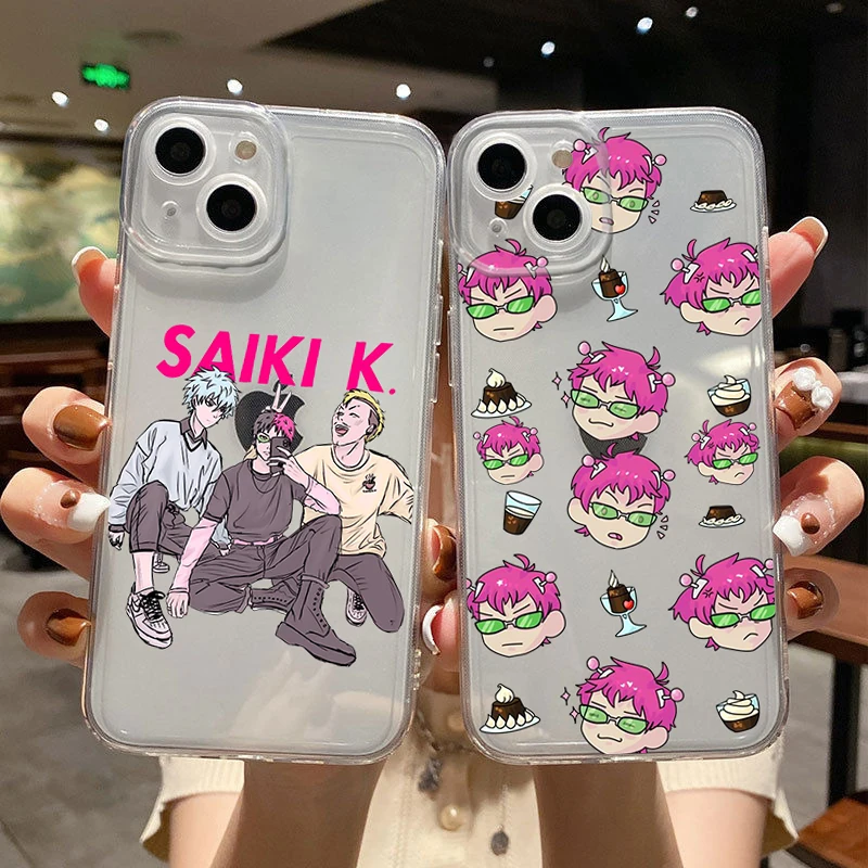 Anime The Disastrous Life of Saiki K Phone Cover For iPhone 11 12 13 14 15 16 Pro Max 16 15 14 Plus Clear Soft Silicone TPU Case