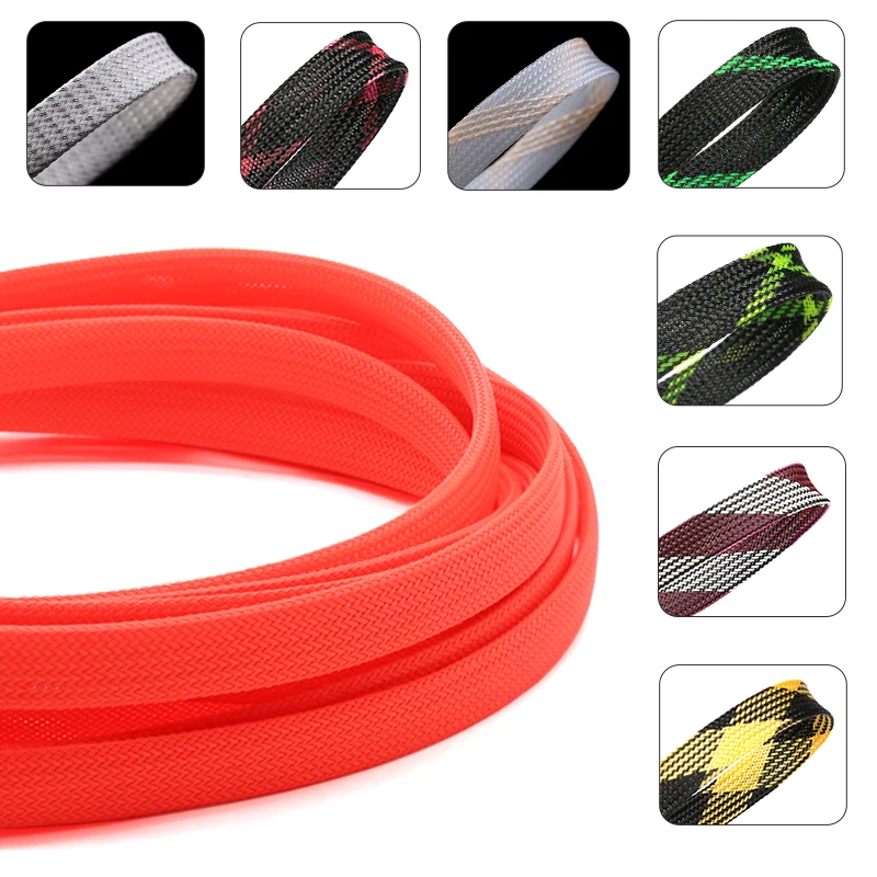 

3/5/10M PET Expandable Insulated Braided Sleeving 2/4/6/8/10/12/14/16/20/25mm Tight High Density Protection Cable Sleeve DIY