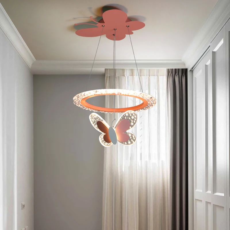 Imagem -03 - Lâmpada Pingente de Borboleta Led Acrílica Lustres Criativos do Novo Designer para o Quarto das Crianças Aplicável a 2024