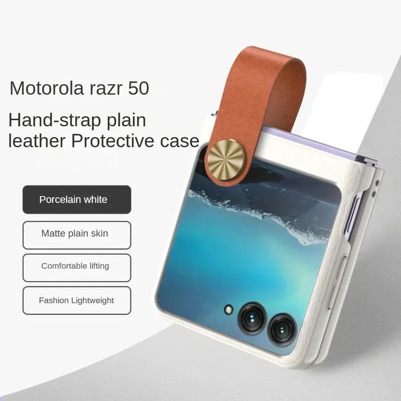 

For Motorola Razr 50 40 Ultra Case Ultra Thin Skin-Friendly Matte Soft Leather Ring Bracelet Shockproof Protection Folding Cover