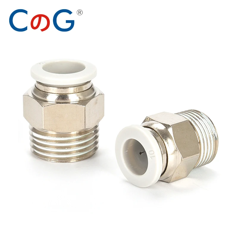 CG 20Pcs White PC Pneumatic Fitting Brass Thread 1/8