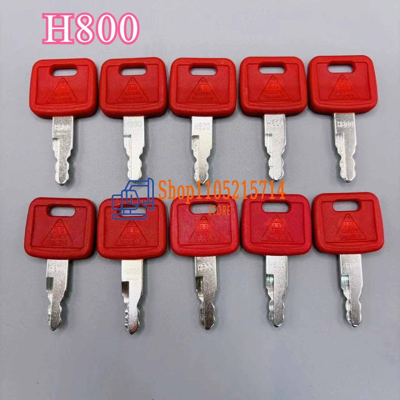10PCS H800 with Logo  AT194969 AT147803 Ignition Keys for New Holland Excavator