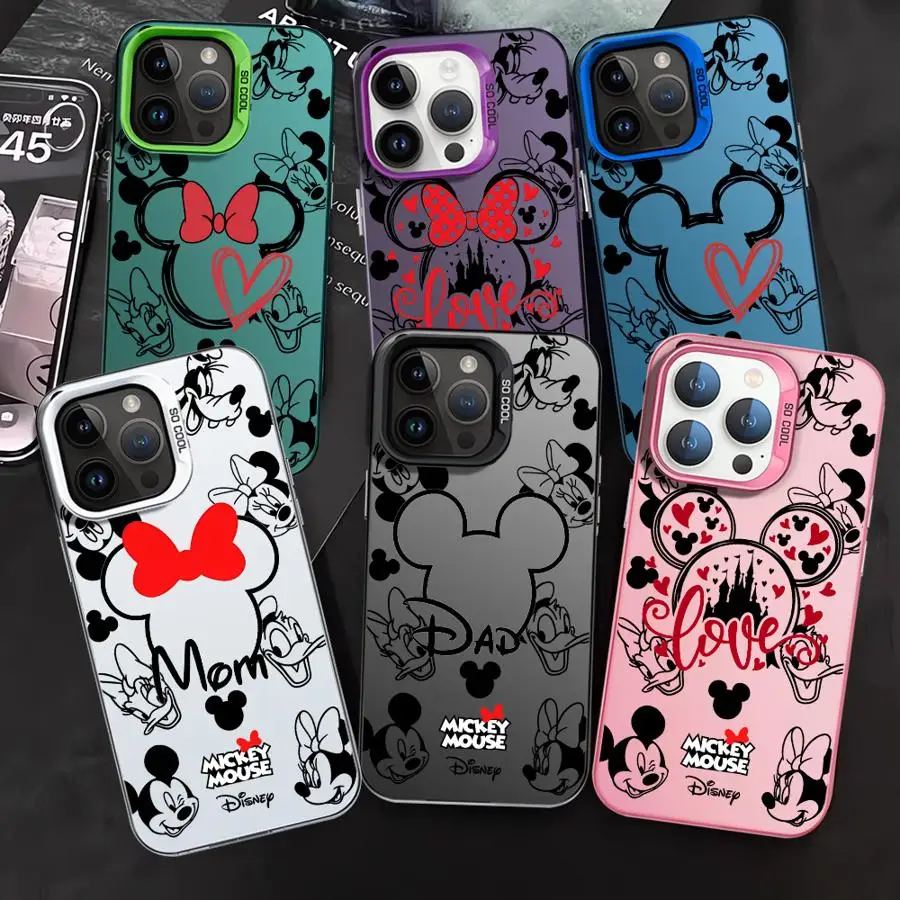 Disney Mickey Minnie Logo Phone Case for iPhone 12 Pro 16 15 Plus XR 13 XS Max 14 Pro X 11 Pro Max 11 Pro TPU Silicon Soft Cover