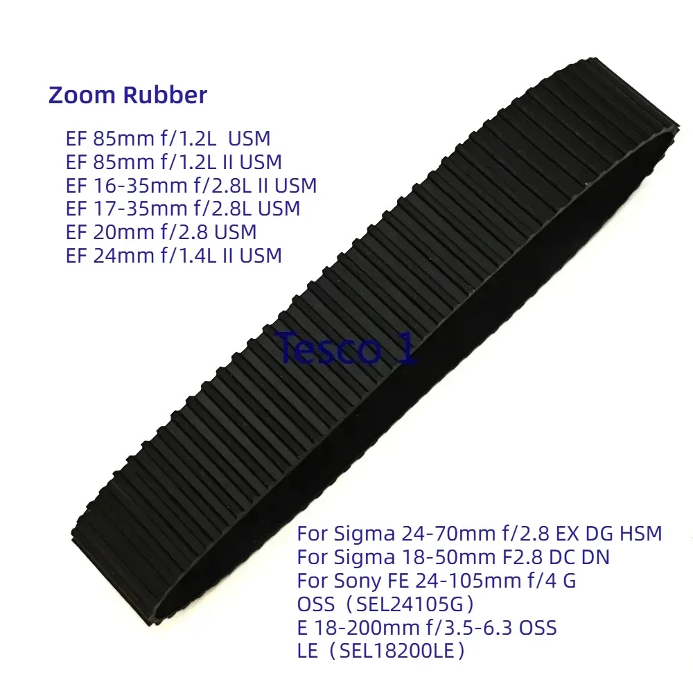 NOVO Anel de Borracha para Lente Zoom Canon EF 85mm f/1.2 I II, 85mm, 16-35mm, 17-35mm, 20mm, 24mm, para Sigma 18-50mm Gen1 e Sony 18-200