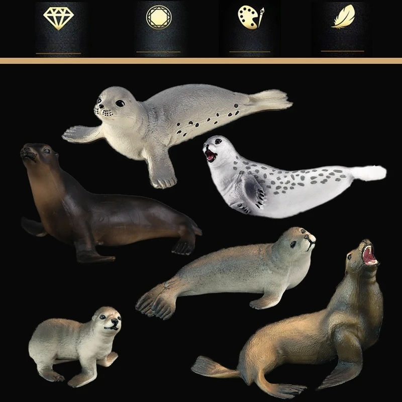 Ocean Sea Life Animals Simulation Sea Lion Seal Action Figure Aquarium Ocean Marine Animals Model Kids Gift