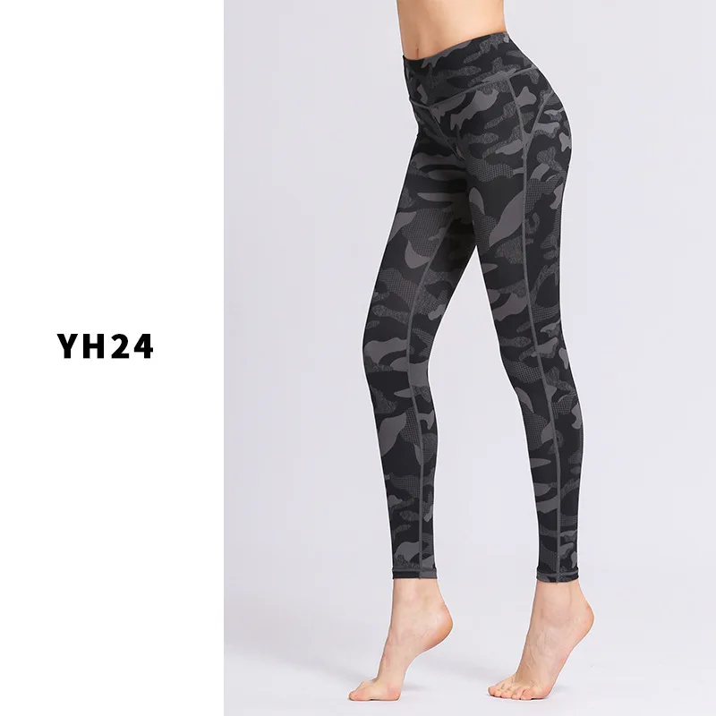 Treino yoga legging ginásio esportes calças de cintura alta mulheres impressas yoga leggings calças