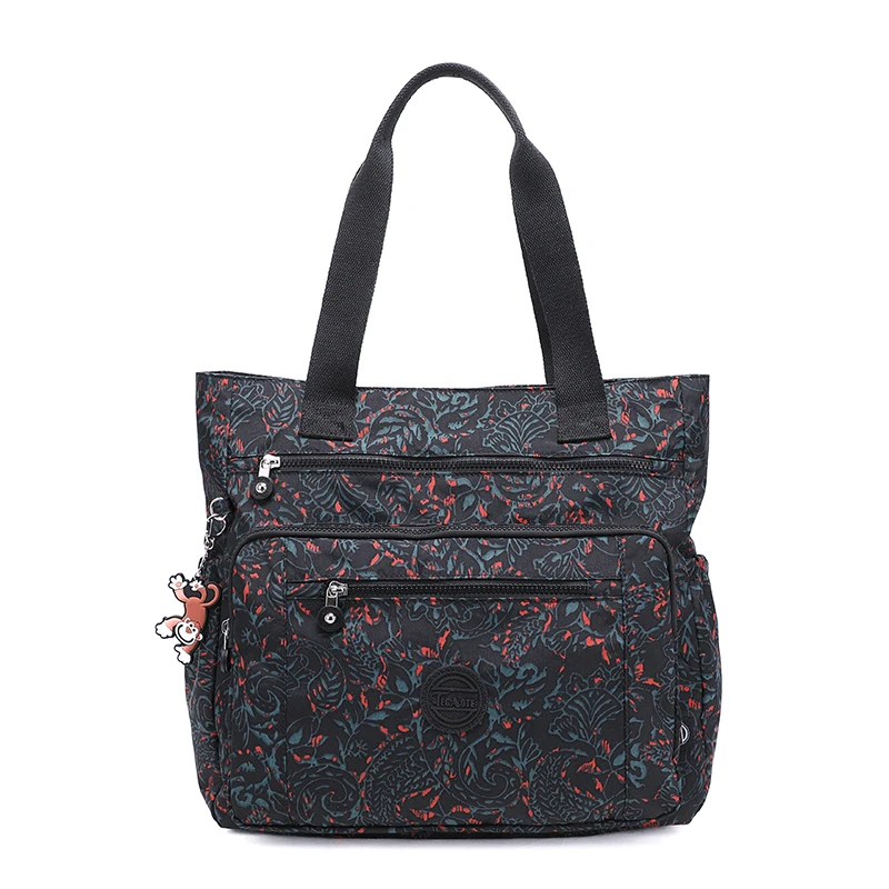 

Nesitu Large Capacity Waterproof Lightweight Flower Pattern A4 Women Handbag Shoulder Bag Green Black Blue Red Purple M1226