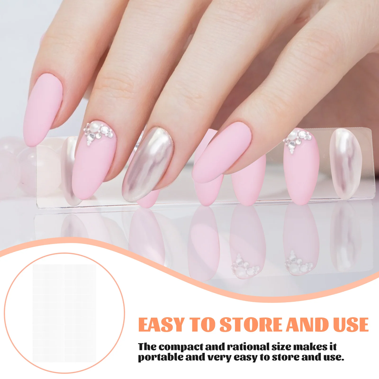 

150pcs Nail Art Display Strips Transparent Acrylic Boards Tools Portable Rack Manicure Works ganizers Salon Supplies