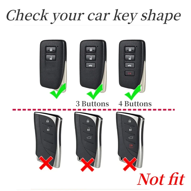 Alloy Car Remote Key Case Shell Cover Fob For Lexus NX IS RX ES GX LX LS UX GS 200 260 300 350 NX200 NX300 RX350 ES300 Keyless