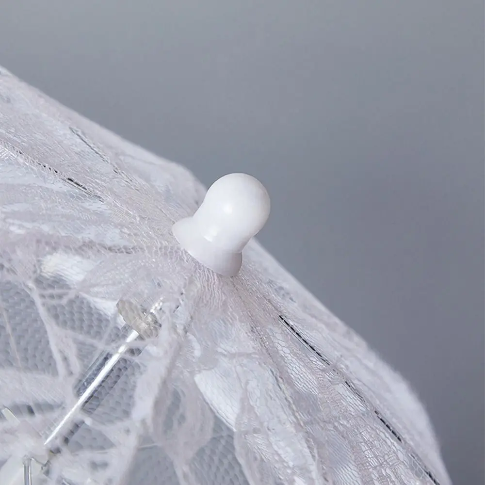 Elegant Lace Women's Lace Umbrellas Hollowed Out Floral Patterns Wedding Decoration Props Delicate Lolita White Lace Parasol image 2