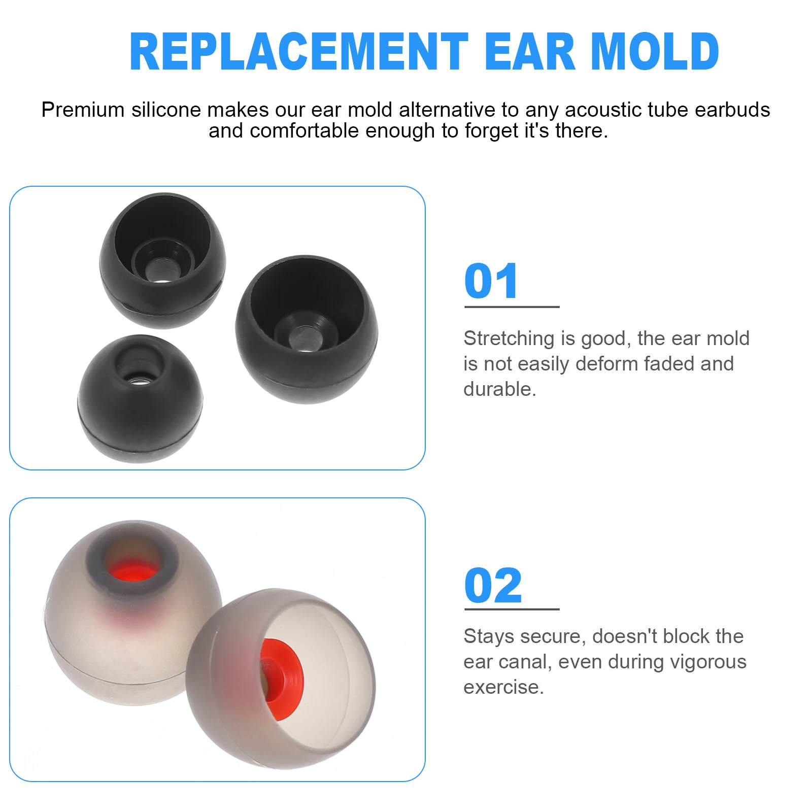 

36pcs Silicone Earplug Cap Soft Comfortable Replacement Earbuds Anti Slip Tips for Running Music Calling Earphone Accessories