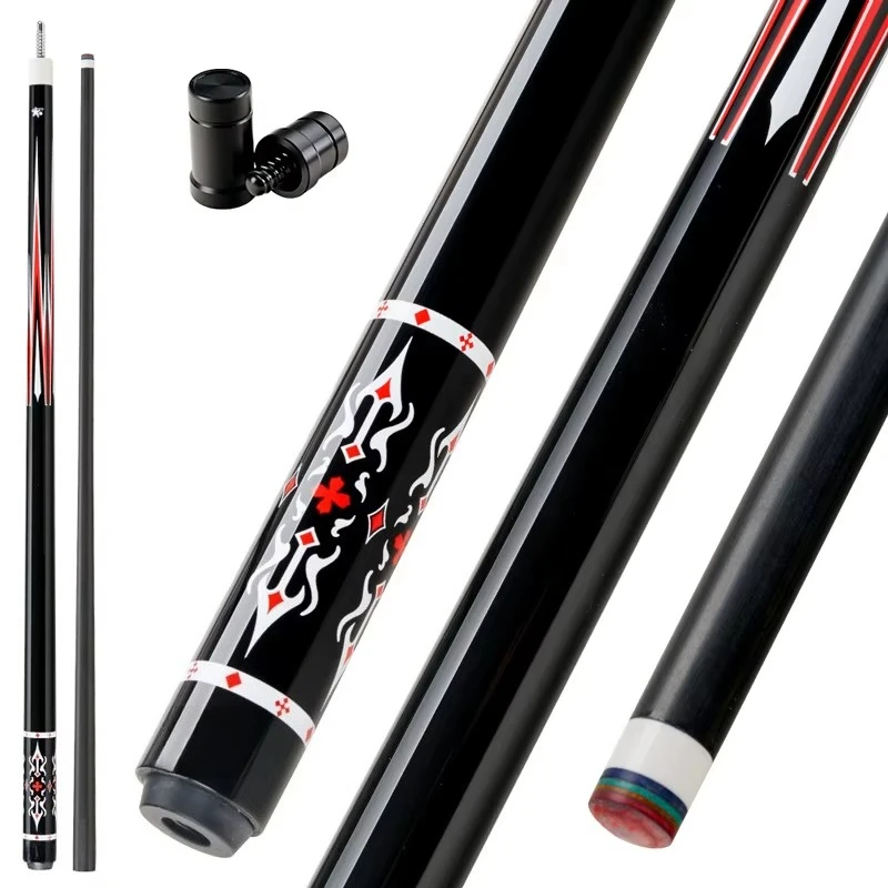 

1/2 Split Carbon Fiber Pool Cue 12.5mm Chinese Style Cue with Big Head American Style Cue