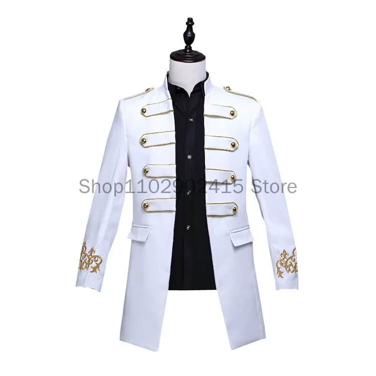 2023 Mens Vintage Military Tunic Long Jacket Coat Medieval cosplay Costume Gothic  Men's Suit Jacket Blazers for Party Wedding