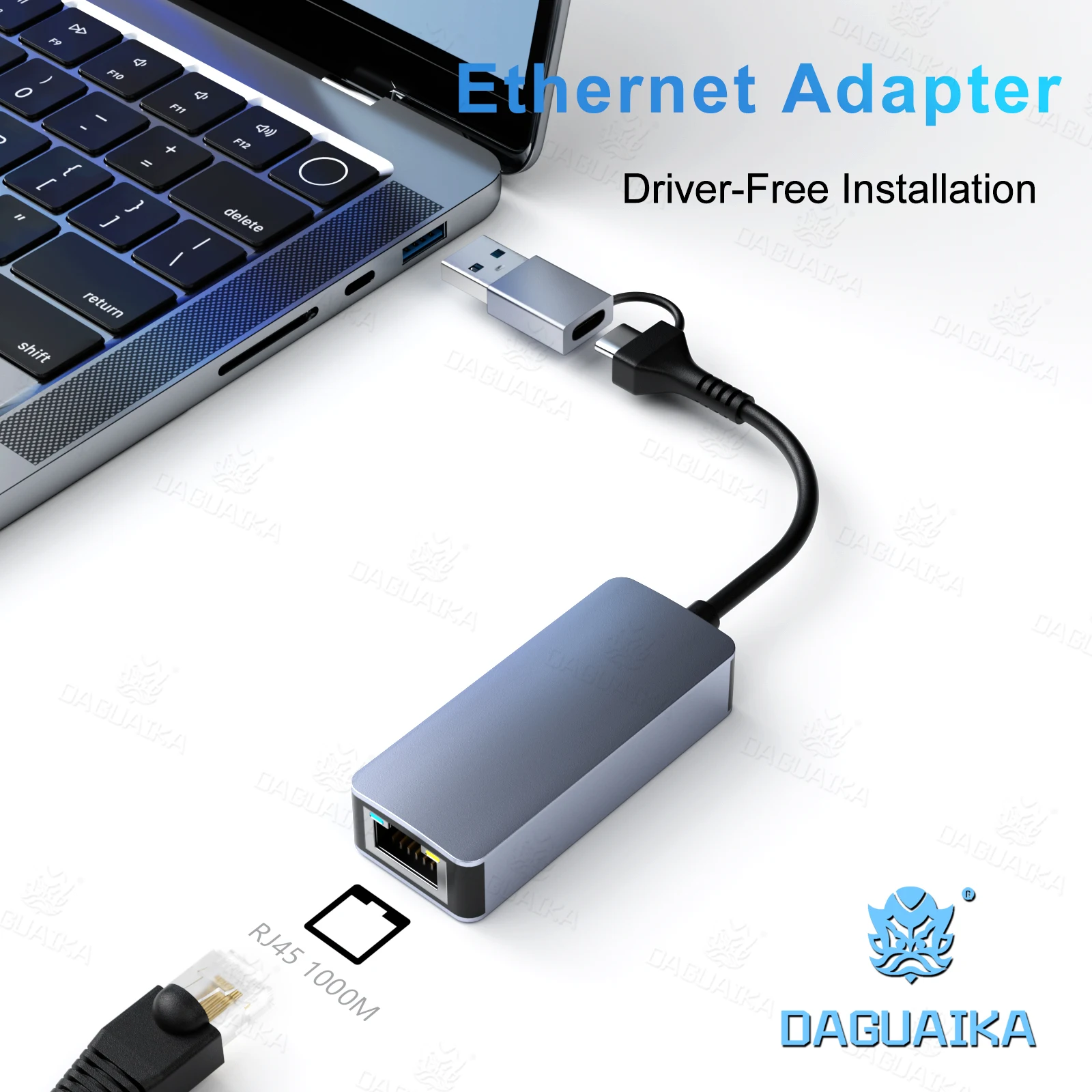 USB/TYPE-C to Ethernet Adapter Driver Free USB 3.0 to Gigabit Ethernet LAN Network RJ45 Internet Adapter with Laptop PC Windows